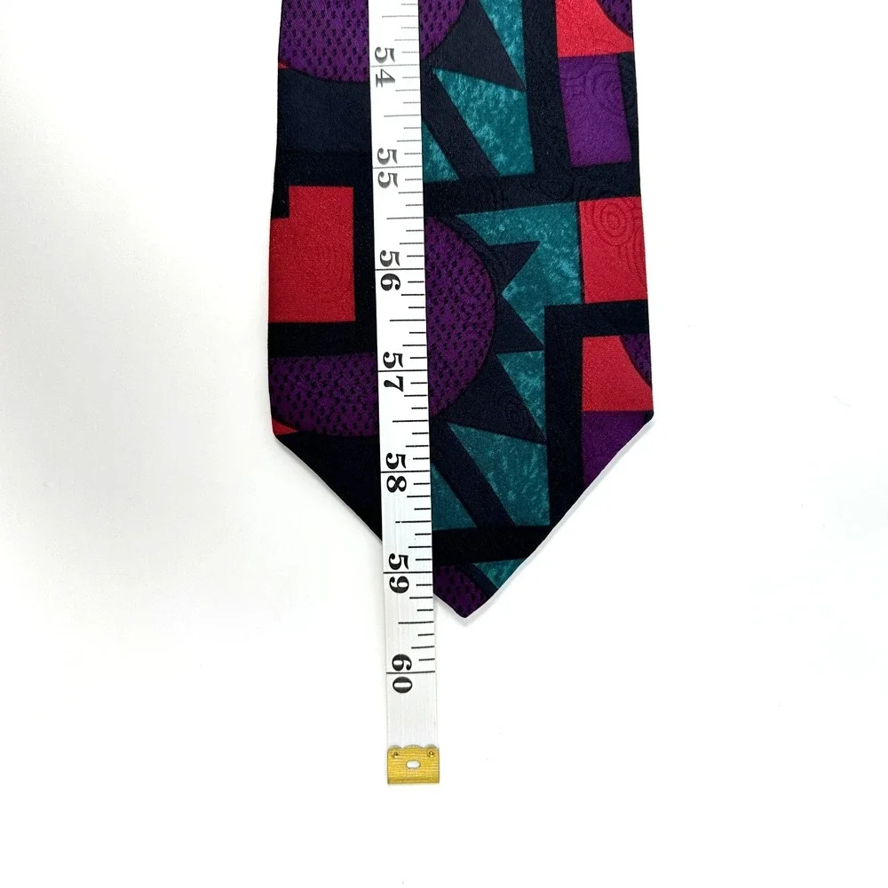 Bugatti Silk‎ Tie Geometric Abstract Colorful 59.5x3.75 Vintage